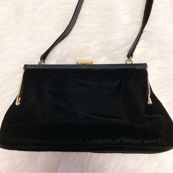 Vintage Hillard & Hanson Black Velvet Mini Small Shoulder Bag - Picture 10 of 13